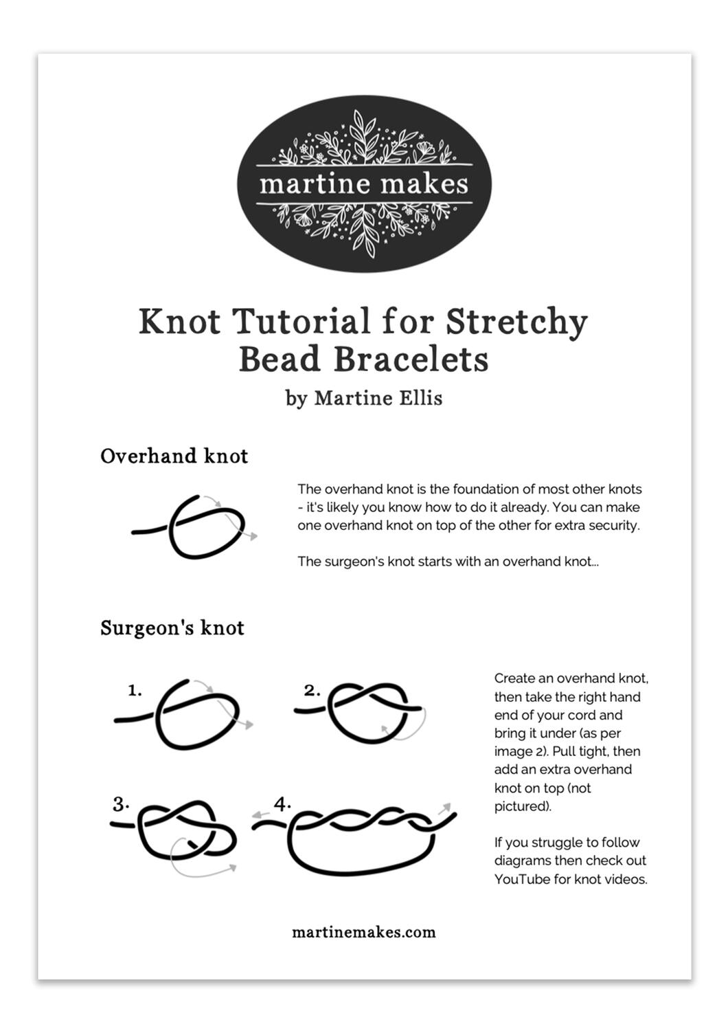 Knot Tutorial for Stretchy Bracelets